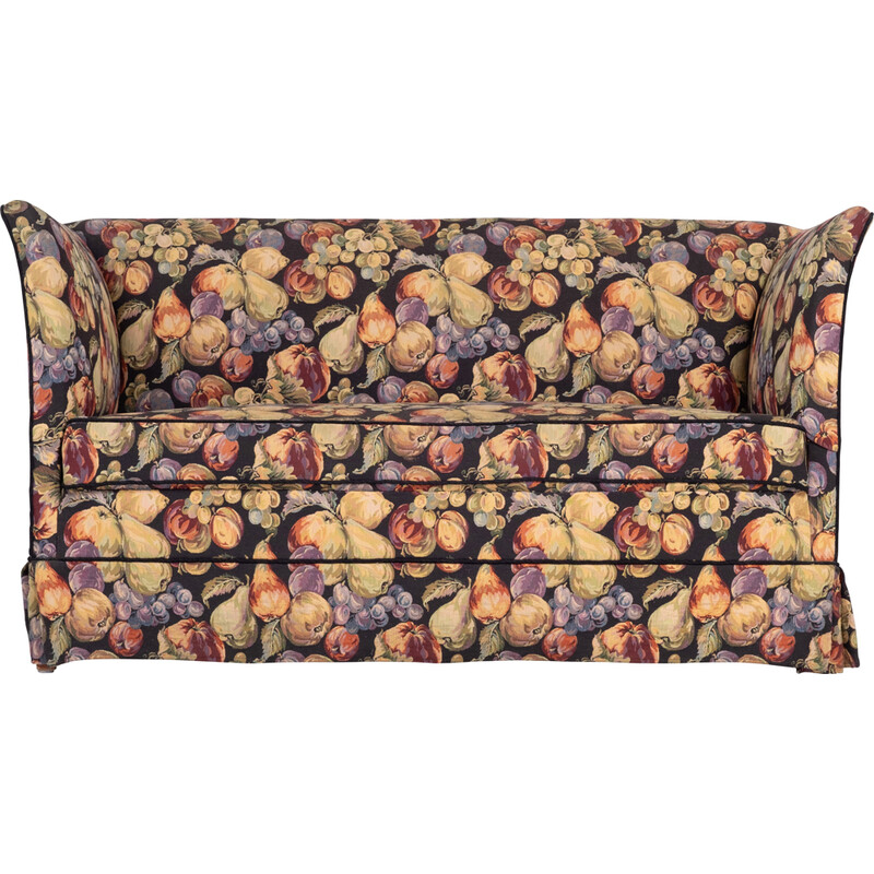 Mid-century Danish Knole sofa with fruit pattern, 1950s