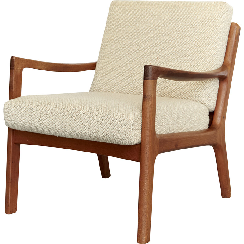 Vintage Senator Lounge Chair aus Teakholz und Wolle von Ole Wanscher für Frankreich