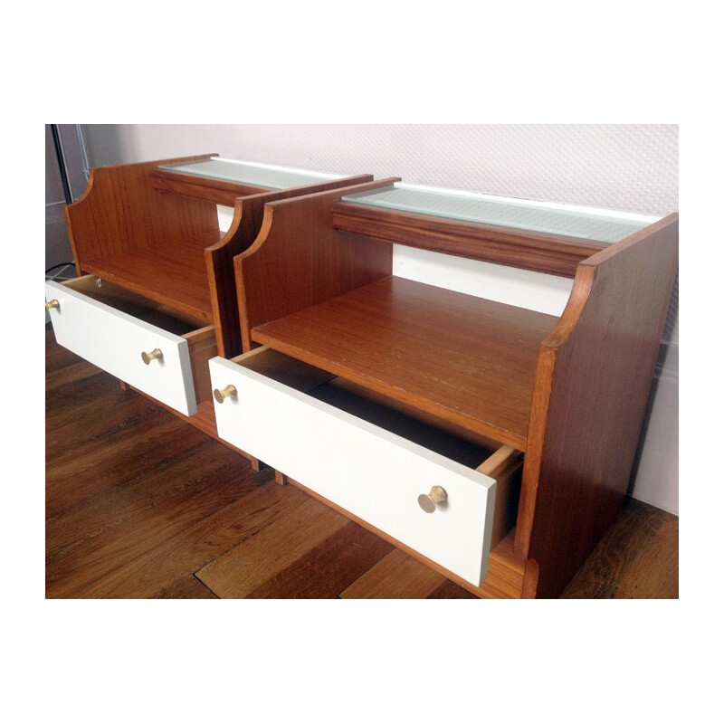 Pair of bed side table - 1970s
