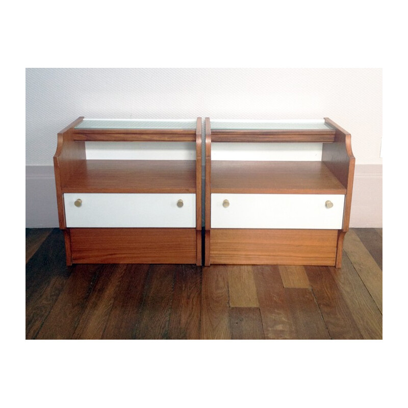 Pair of bed side table - 1970s