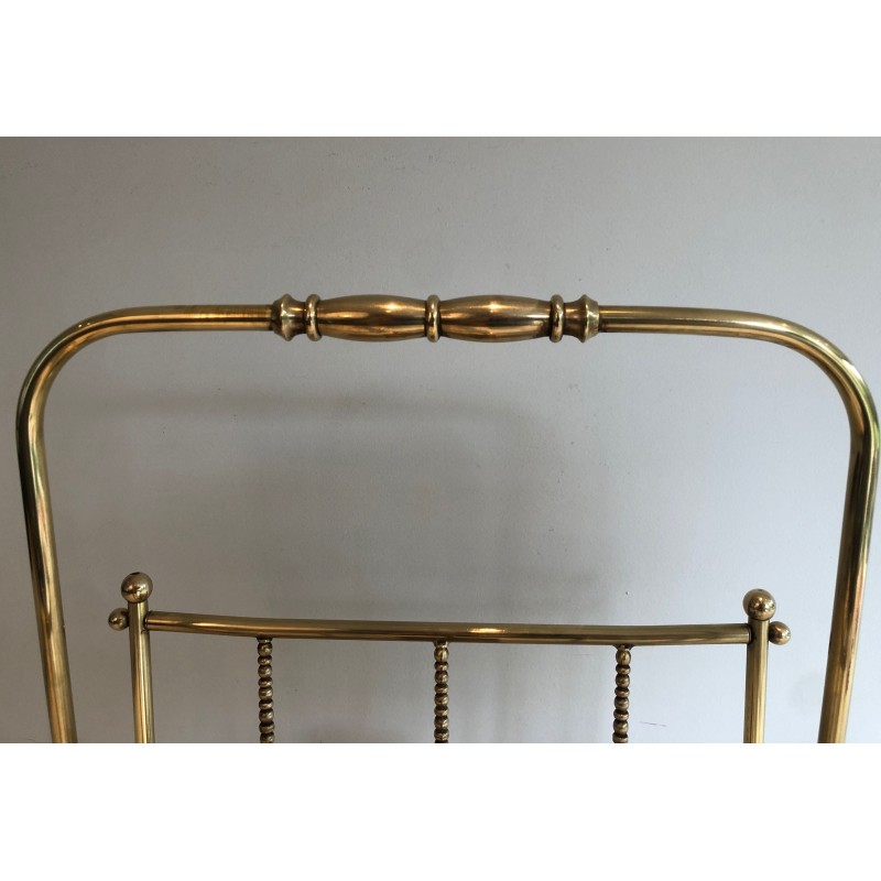 Vintage brass magazine rack, France 1970s