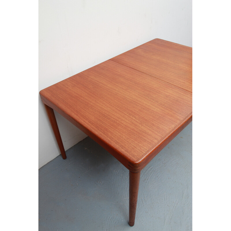 Table extensible vintage en teck et bois par H.W. Klein pour Bramin, Danemark 1960