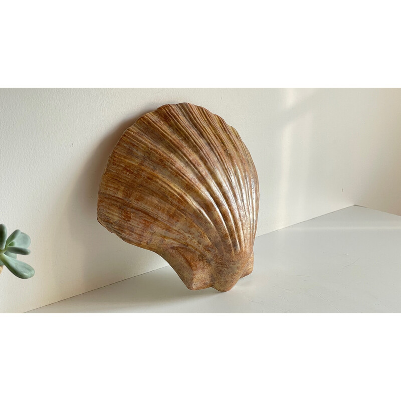 Vintage wall shell in enamelled plaster by Aljezur