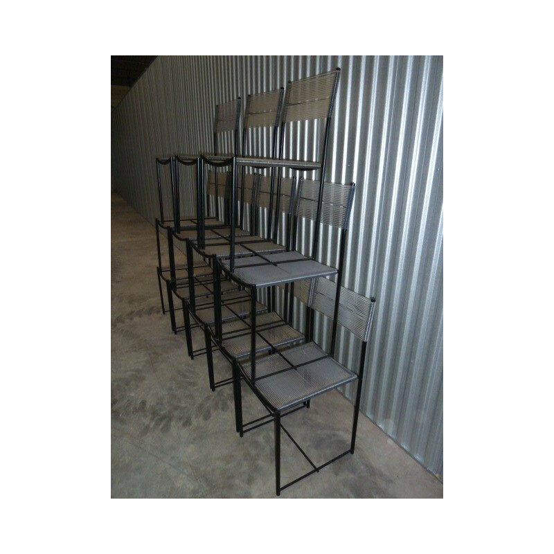 Alias "Spaghetti" black lacquered and pvc chairs, Giandomenico BELOTTI - 1990s