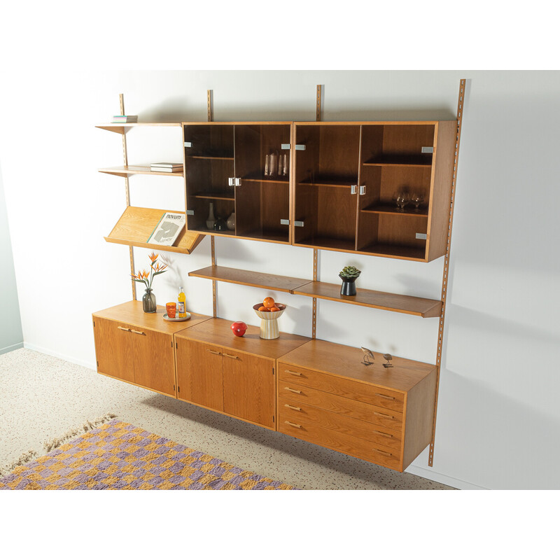 Vintage oakwood shelving system by Kai Kristiansen for Fm Møbler, Denmark 1960s