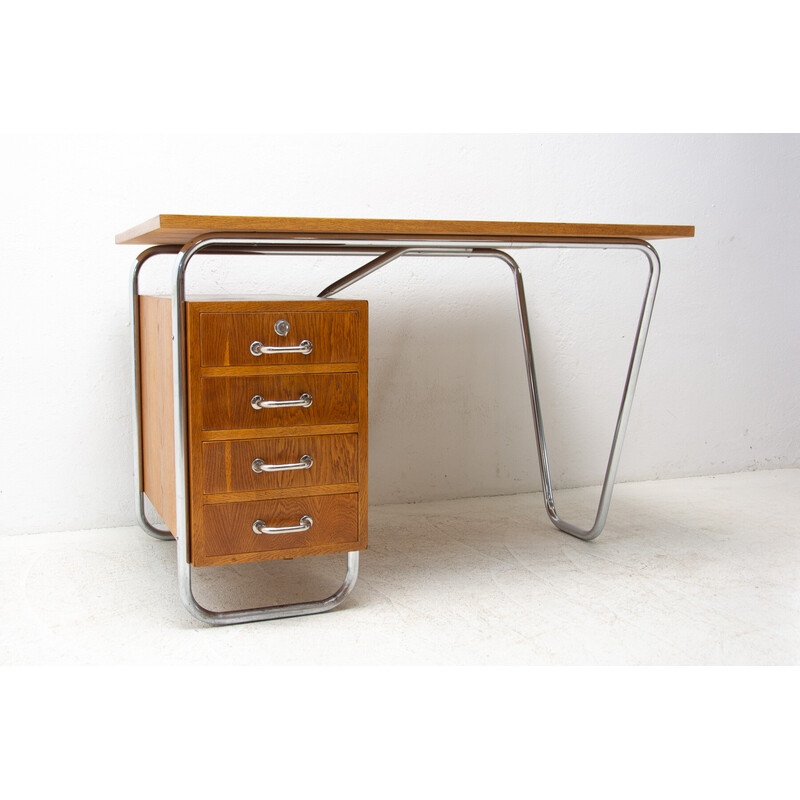 Vintage "Bauhaus" tubular desk by Rudolf Vichr for Kovona, Czechoslovakia 1940s