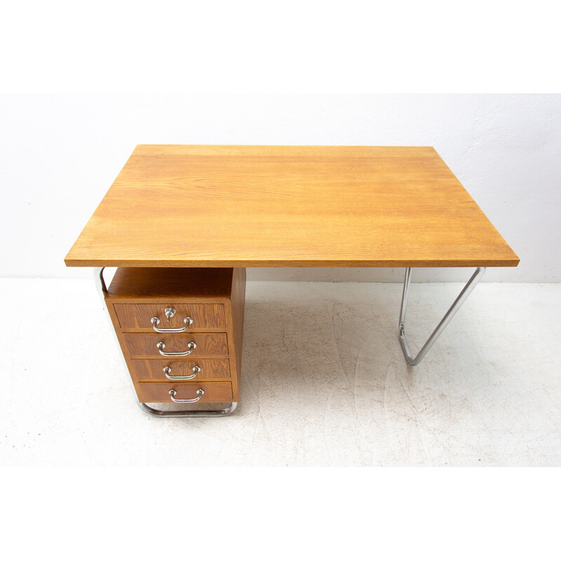 Vintage "Bauhaus" tubular desk by Rudolf Vichr for Kovona, Czechoslovakia 1940s