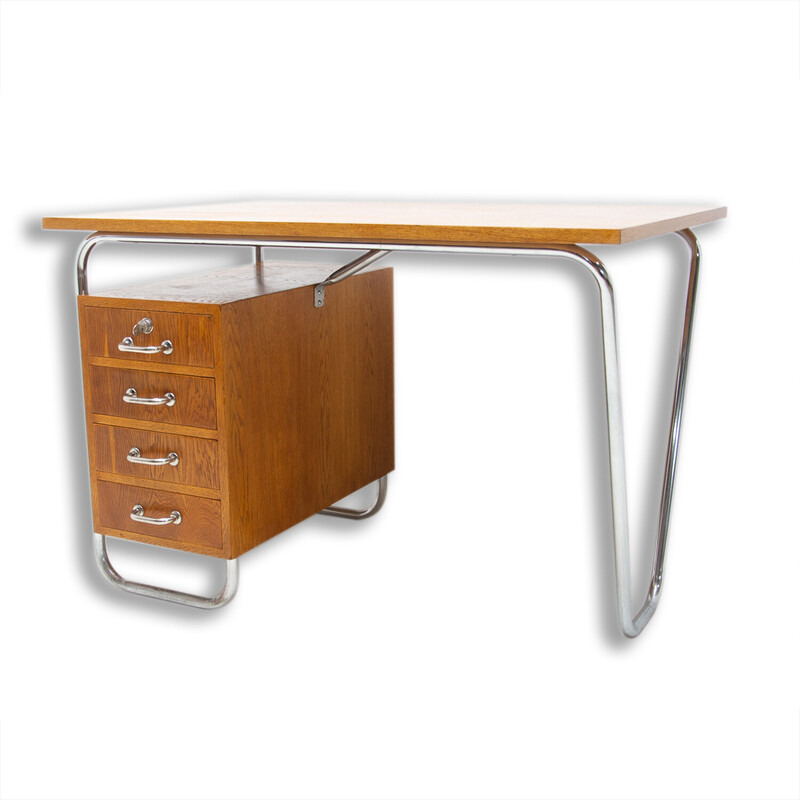 Vintage "Bauhaus" tubular desk by Rudolf Vichr for Kovona, Czechoslovakia 1940s