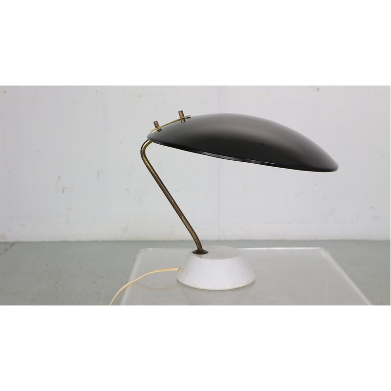 Vintage table lamp 8023 in aluminum and brass by Bruno Gatta for Stilnovo, Italy 1960s