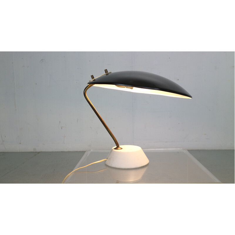 Vintage table lamp 8023 in aluminum and brass by Bruno Gatta for Stilnovo, Italy 1960s