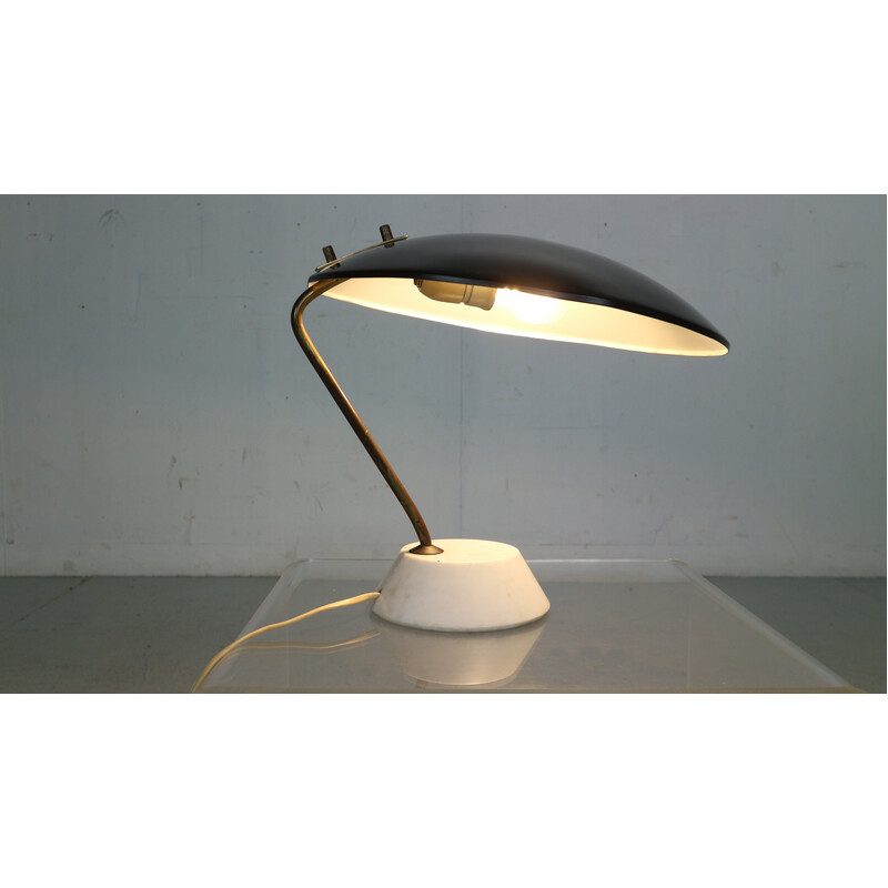 Vintage table lamp 8023 in aluminum and brass by Bruno Gatta for Stilnovo, Italy 1960s