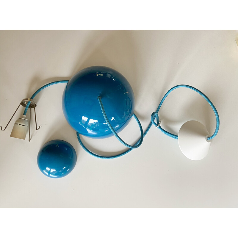 Vintage enamelled metal pendant lamp by Verner Panton for Louis Poulsen, Denmark 1968s