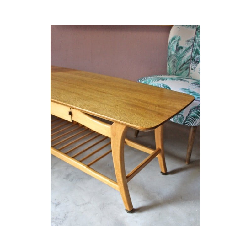 Scandinavian coffee table in beech - 1950s