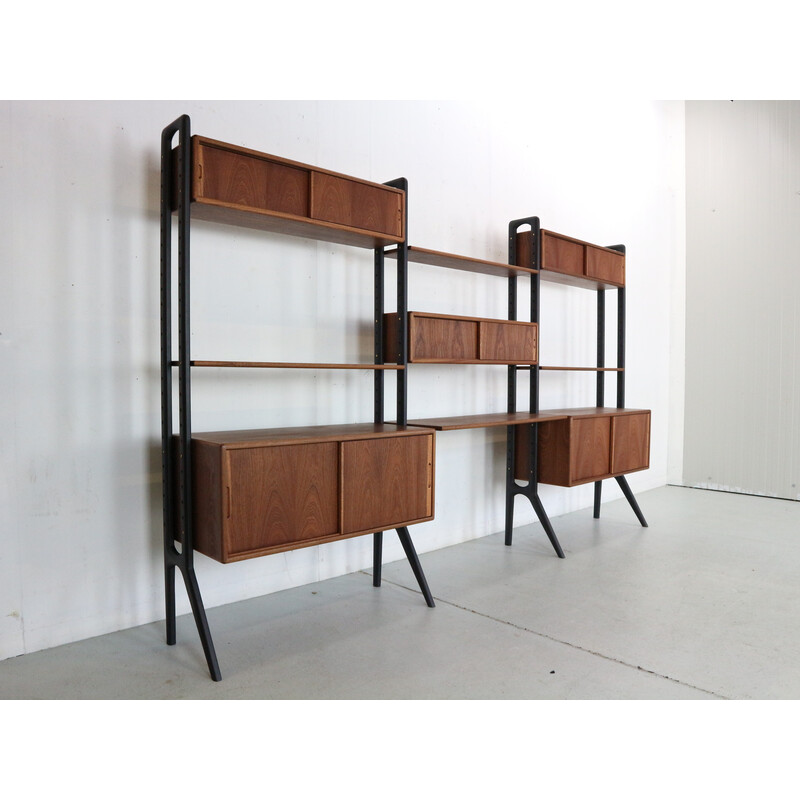 Vintage teak wall unit by Kurt Ostervig for Kp Mobler, Denmark 1960s