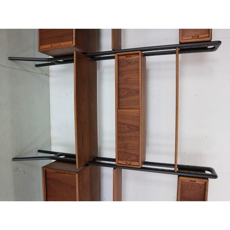 Vintage teak wall unit by Kurt Ostervig for Kp Mobler, Denmark 1960s