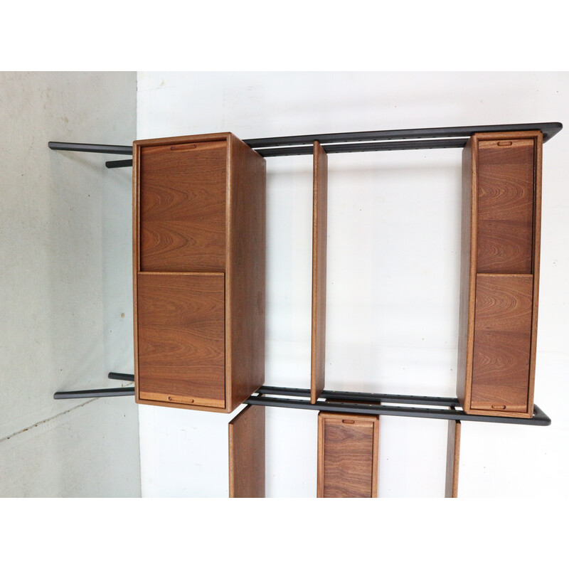 Vintage teak wall unit by Kurt Ostervig for Kp Mobler, Denmark 1960s