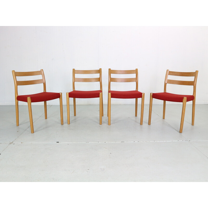 Conjunto de 4 cadeiras de jantar vintage modelo-84 de Niels Otto Moller para Højbjerg, Dinamarca 1970