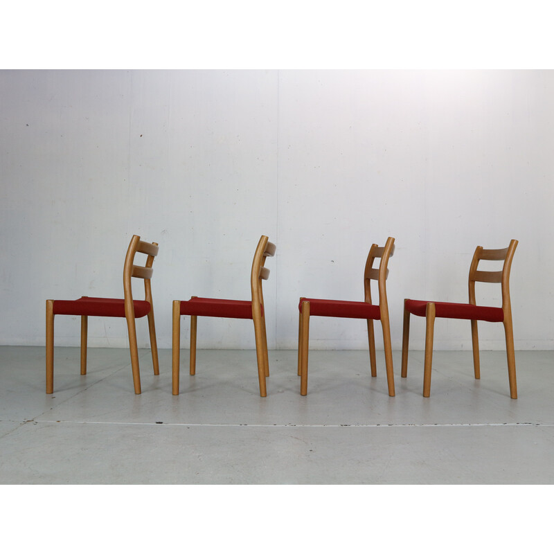 Set of 4 vintage dining chairs model-84 by Niels Otto Moller for Højbjerg, Denmark 1970s