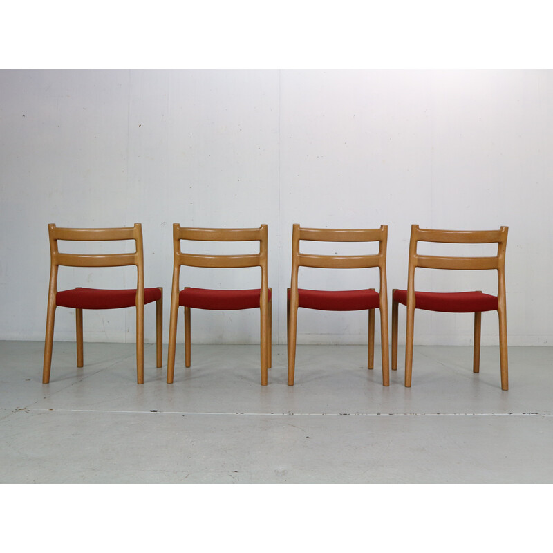 Conjunto de 4 cadeiras de jantar vintage modelo-84 de Niels Otto Moller para Højbjerg, Dinamarca 1970
