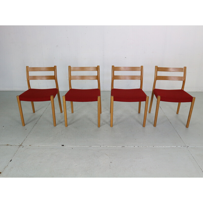 Set of 4 vintage dining chairs model-84 by Niels Otto Moller for Højbjerg, Denmark 1970s
