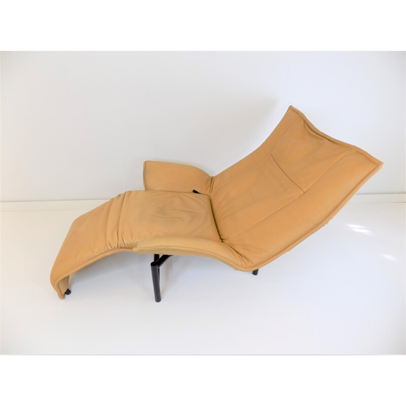 Vintage Veranda armchair in caramel leather by Vico Magistretti for Cassina, 1980s
