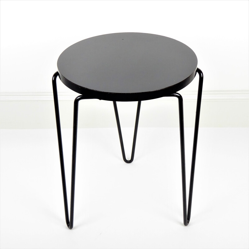 Round stool stackable to the tray model 75 by Florence KNOLL for KNOLL - 1950s
