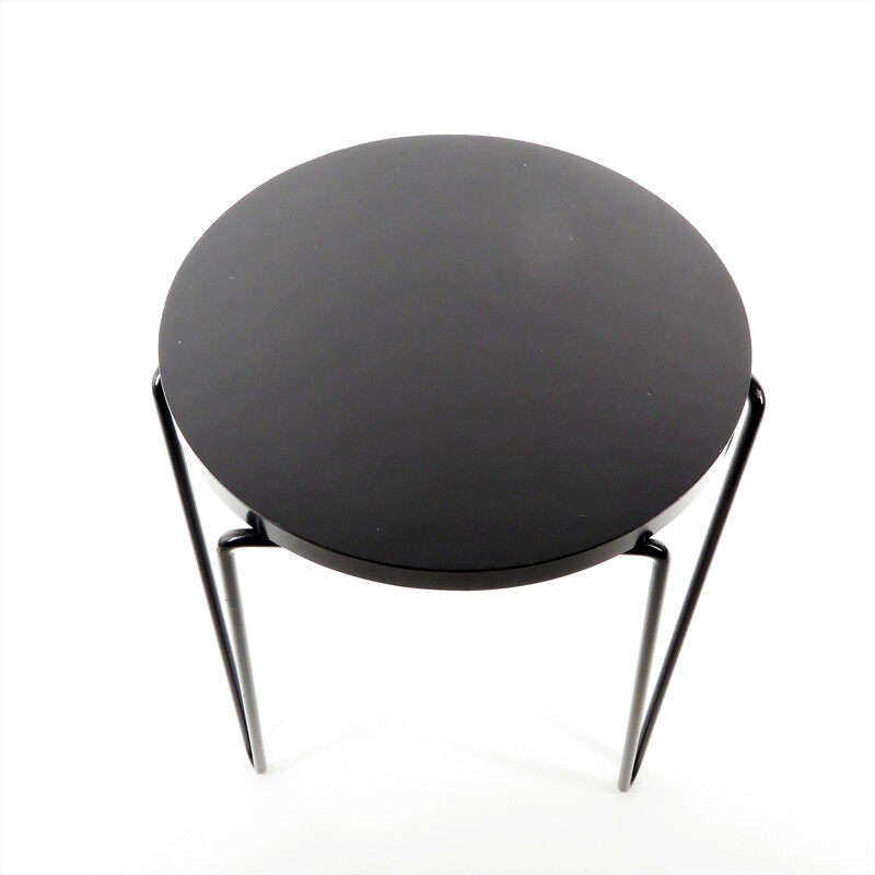 Round stool stackable to the tray model 75 by Florence KNOLL for KNOLL - 1950s