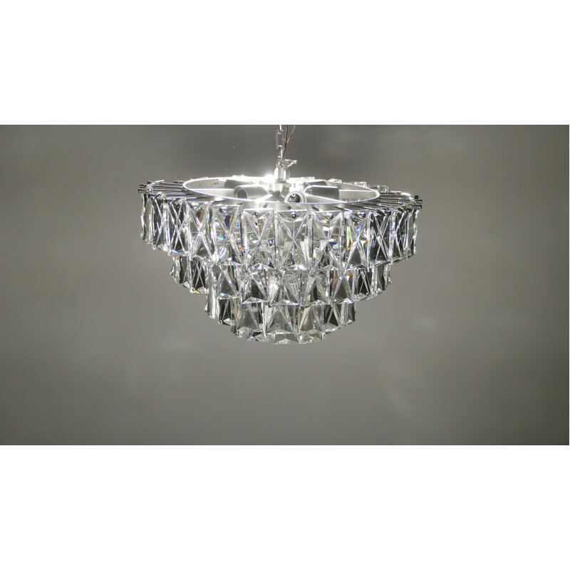 Chandelier in crystal by the producer Kinkeldey - 1970s