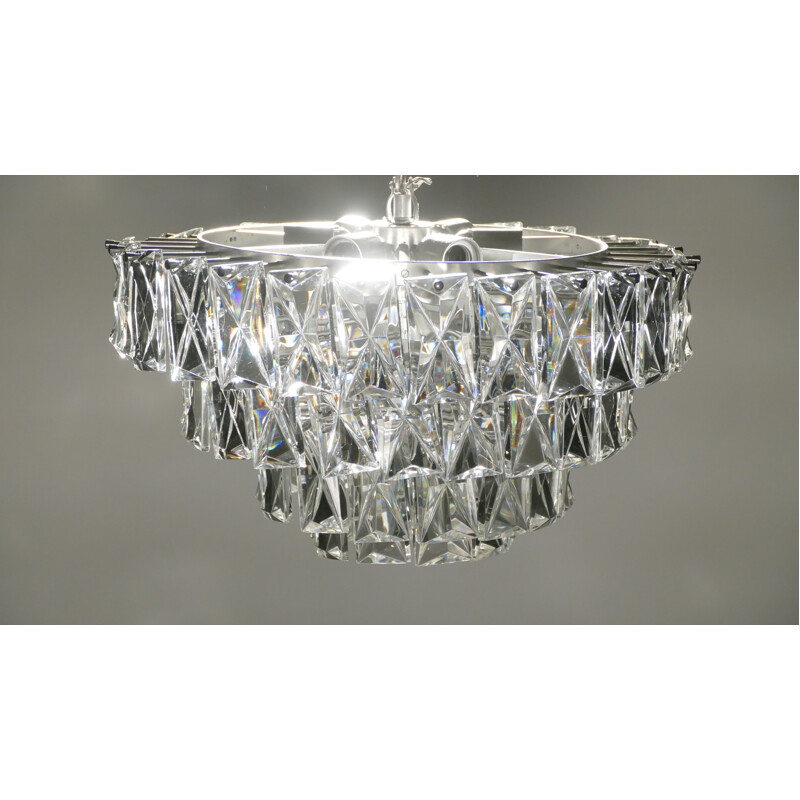 Chandelier in crystal by the producer Kinkeldey - 1970s