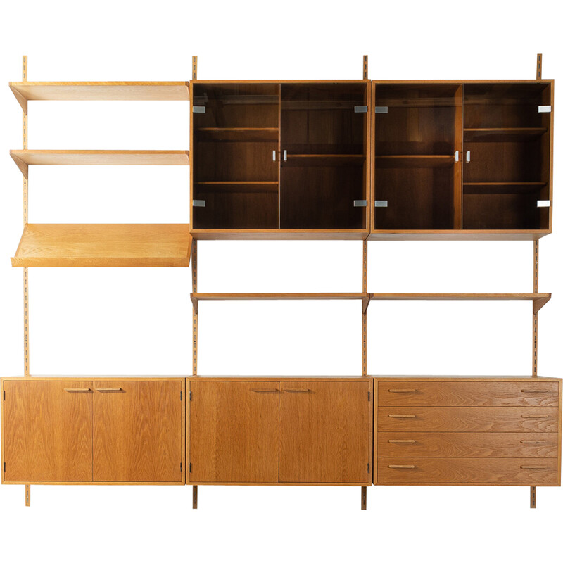 Vintage oakwood shelving system by Kai Kristiansen for Fm Møbler, Denmark 1960s