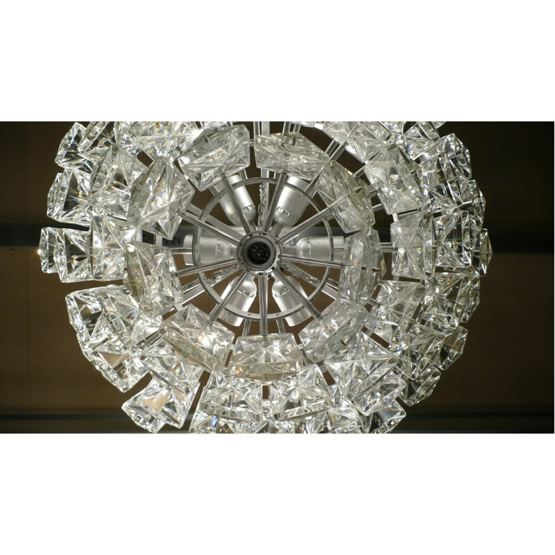 Chandelier in crystal by the producer Kinkeldey - 1970s