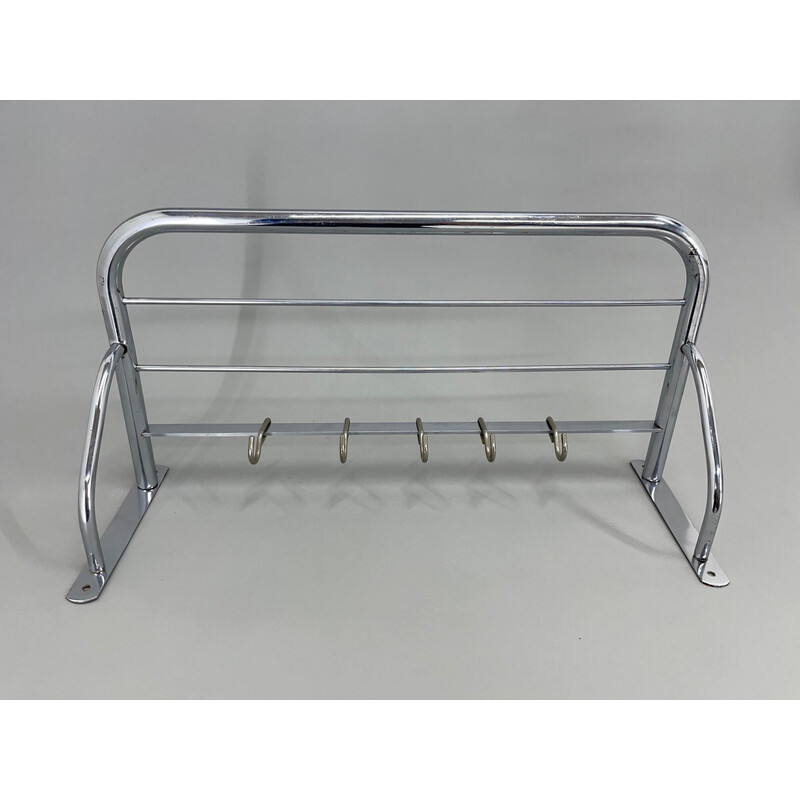 Vintage Bauhaus coat rack in chrome, Czechoslovakia 1930s