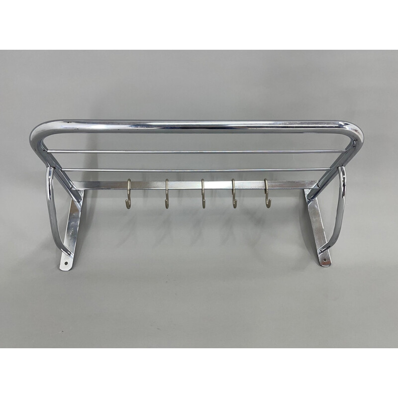 Vintage Bauhaus coat rack in chrome, Czechoslovakia 1930s