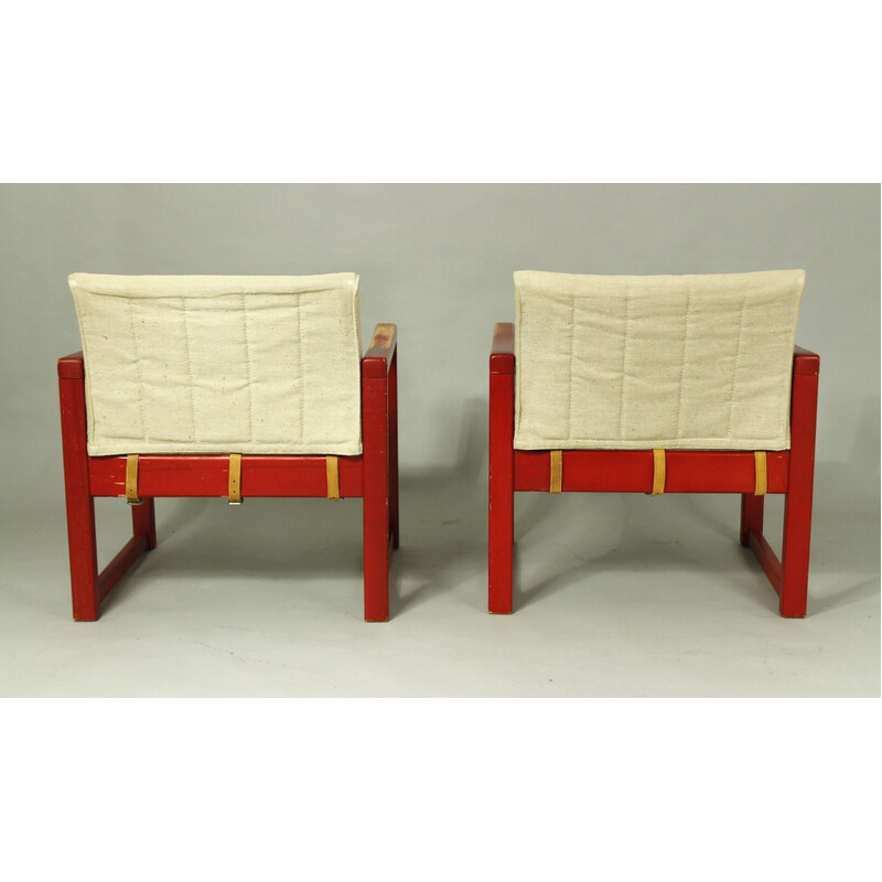 Zwei Diana-Sessel aus Buchenholz und Segeltuch von Karin Mobring für Ikea, 1970er Jahre