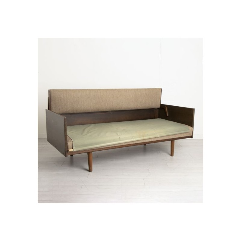 Mid century Danish oakwood and teak model Ge6 sofabed by Hans J Wegner for Getama, 1950s