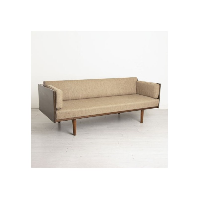 Mid century Danish oakwood and teak model Ge6 sofabed by Hans J Wegner for Getama, 1950s