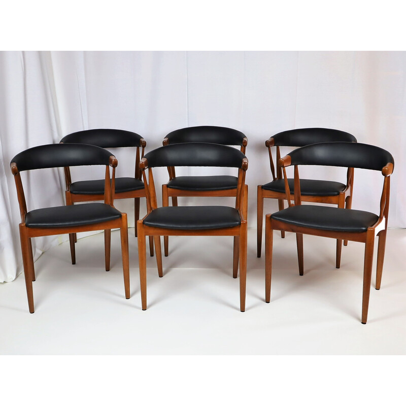 Set aus 6 skandinavischen Vintage-Stühlen aus Teakholz von Johannes Andersen für Samcom, Dänemark 1960