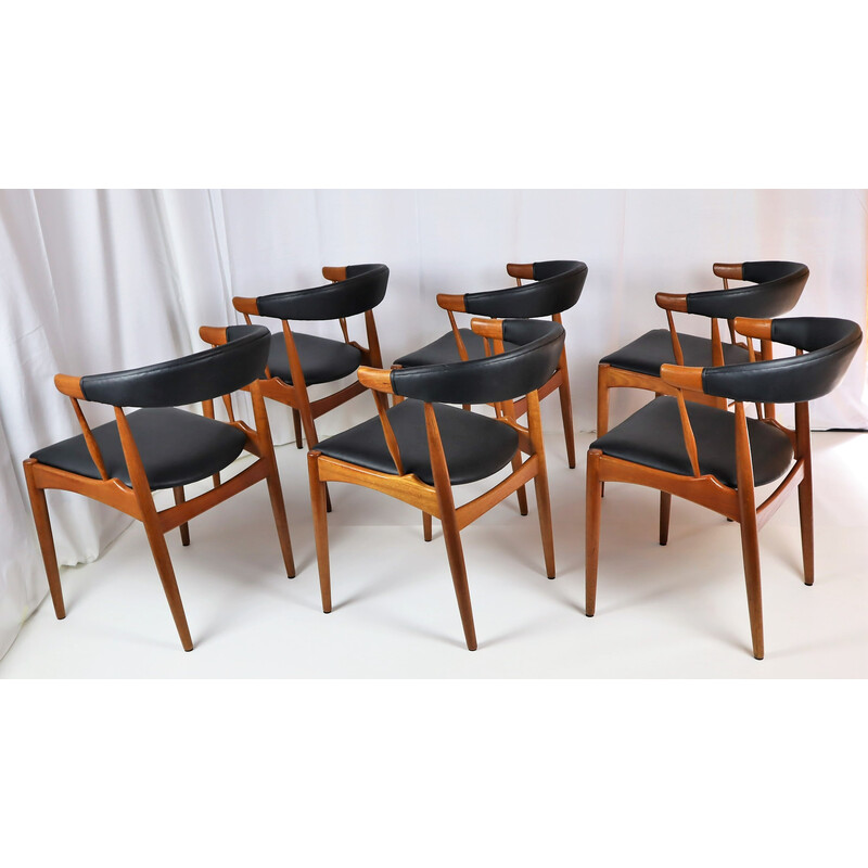 Set di 6 sedie scandinave vintage in teak di Johannes Andersen per Samcom, Danimarca 1960