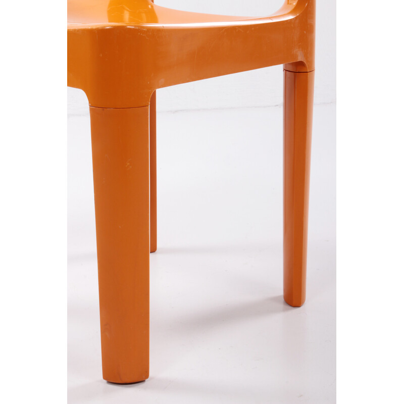 Set of Allibert chairs in orange plastic, 1970s