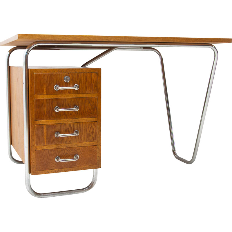 Vintage "Bauhaus" tubular desk by Rudolf Vichr for Kovona, Czechoslovakia 1940s