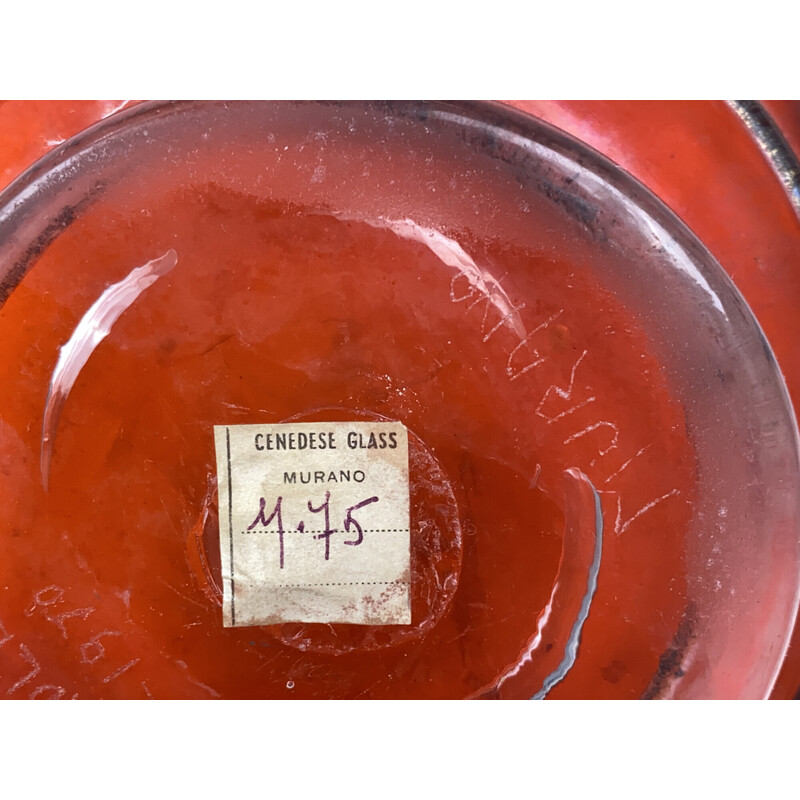 Jarrón de cristal Vintage Scavo de Ermanno Nason para Vetreria Cenedese, Italia 1970