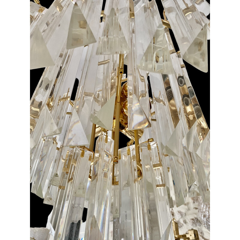 Vintage Venini chandelier in Murano glass, Italy 1980