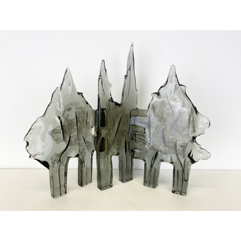 Vintage glass sculpture"Gold Forest" by Livio Seguso, Italy 1971