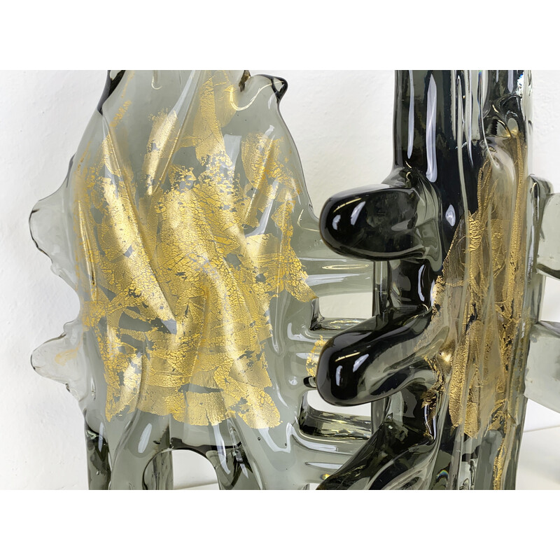 Vintage glass sculpture"Gold Forest" by Livio Seguso, Italy 1971