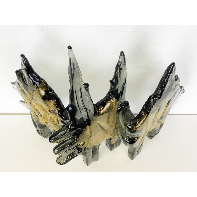 Vintage glass sculpture"Gold Forest" by Livio Seguso, Italy 1971