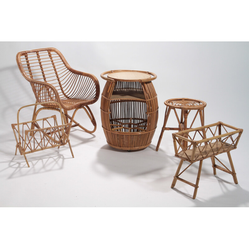 Ensemble de jardin avec fauteuil par Audoux et Minet - 1950