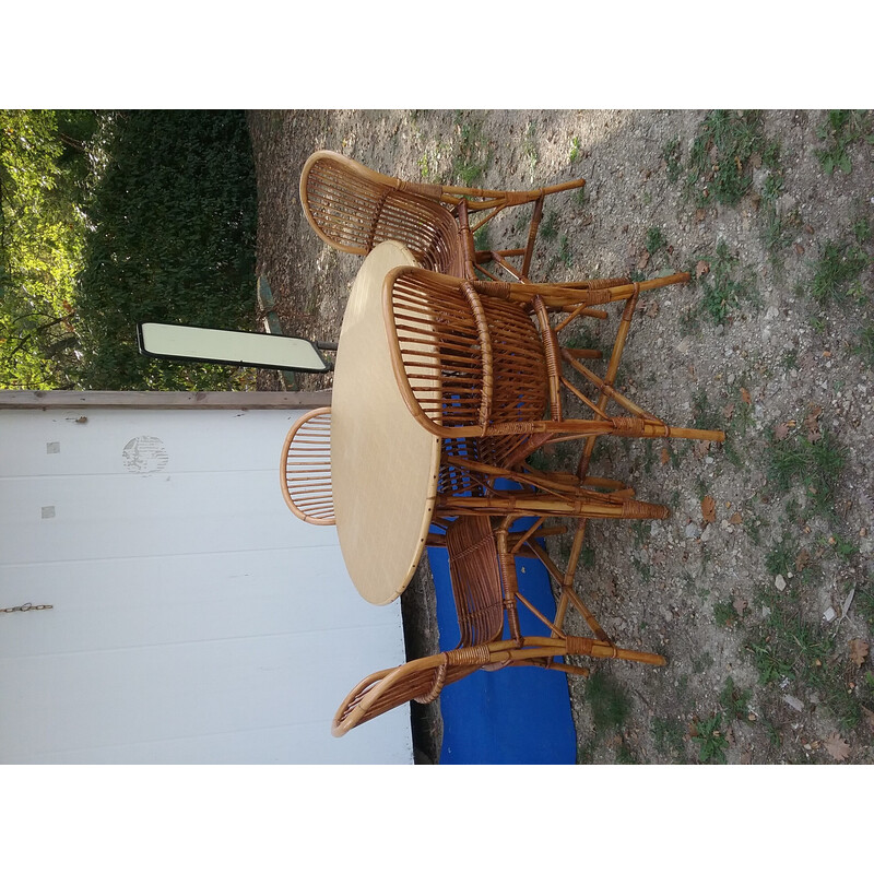 Vintage rattan dining set