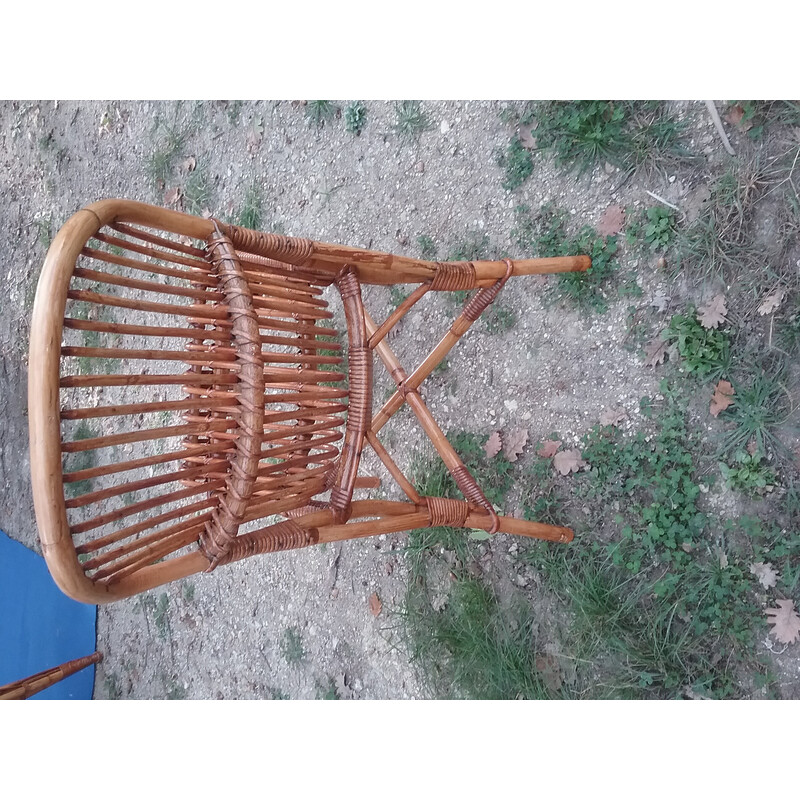 Conjunto de jantar Vintage rattan