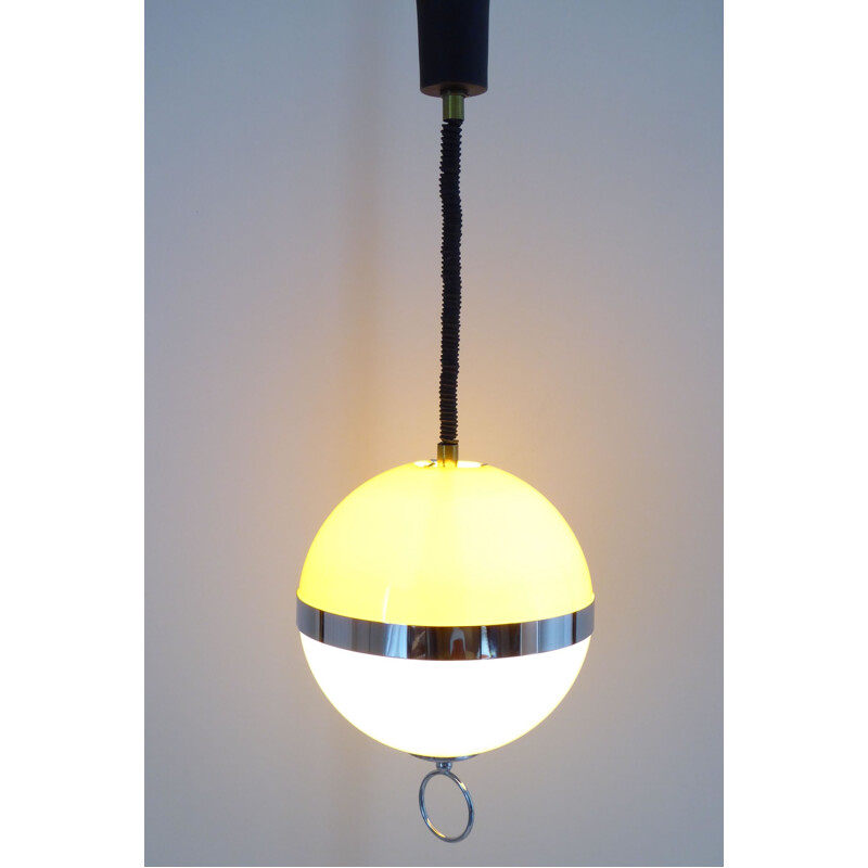 Tweekleurige "bal" plafondlamp van Delmas - 1960