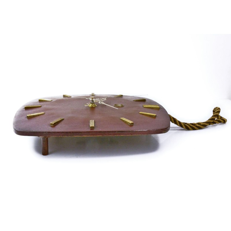 Vintage wooden wall clock Halle, Germany 1960s